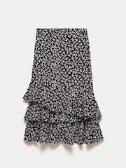 Mint Velvet Black Bow Print Ruffle Midi Skirt - Image 6 of 7