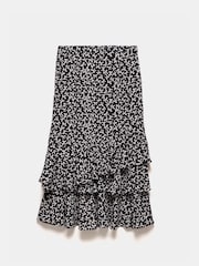 Mint Velvet Black Bow Print Ruffle Midi Skirt - Image 7 of 7
