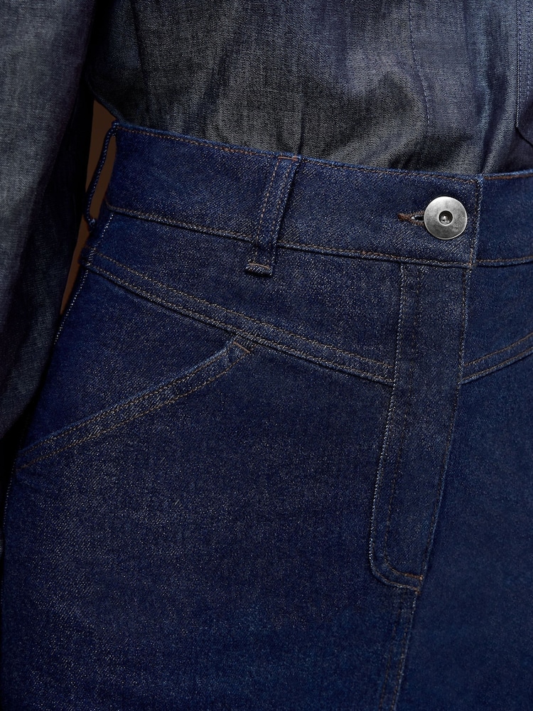 Vivere Blue Denim Midi Skirt - Image 2 of 5
