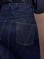 Vivere Blue Denim Midi Skirt - Image 5 of 5