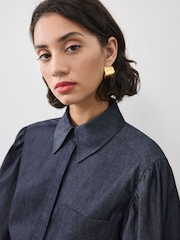 Vivere Blue Mathilde Voluminous Denim Shirt - Image 3 of 5