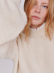 Vivere Cream Sophie Balloon Cropped Jumper - Image 3 of 4