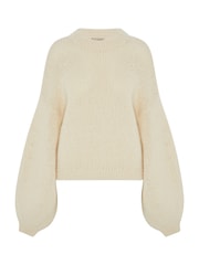Vivere Cream Sophie Balloon Cropped Jumper - Image 4 of 4