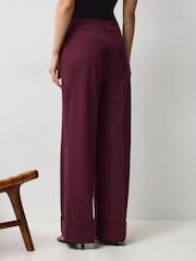 Vivere Purple Rose High Waist Wide Leg Tailored Trousers - Image 3 of 5