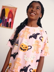 Pink Halloween Print Pyjamas 1 Pack (3-16yrs) - Image 4 of 8