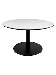 Bentley Designs Matt White Modus Stone Gaslift Table - Image 1 of 3
