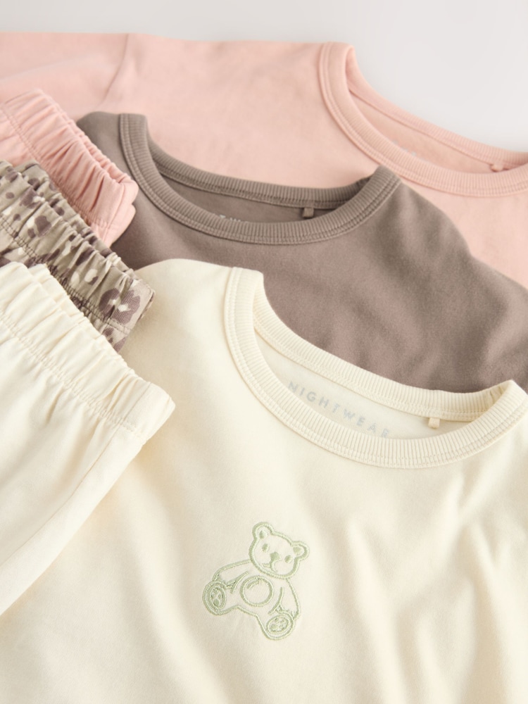 Ecru/Pink Slogan Print Wide Leg Pyjamas 3 Pack (9mths-10yrs) - Image 12 of 12