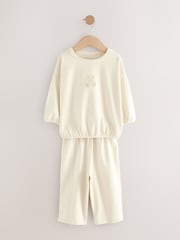 Ecru/Pink Slogan Print Wide Leg Pyjamas 3 Pack (9mths-10yrs) - Image 5 of 7