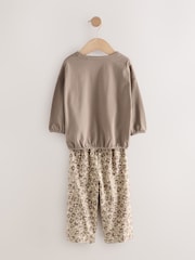 Ecru/Pink Slogan Print Wide Leg Pyjamas 3 Pack (9mths-10yrs) - Image 8 of 12