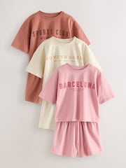 Pink/Cream City Print Pyjamas 3 Pack (3-16yrs) - Image 4 of 10
