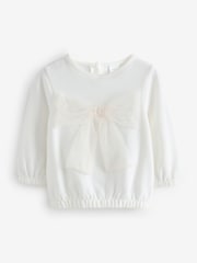 White Round Nack Bow Jumper - Image 1 of 1