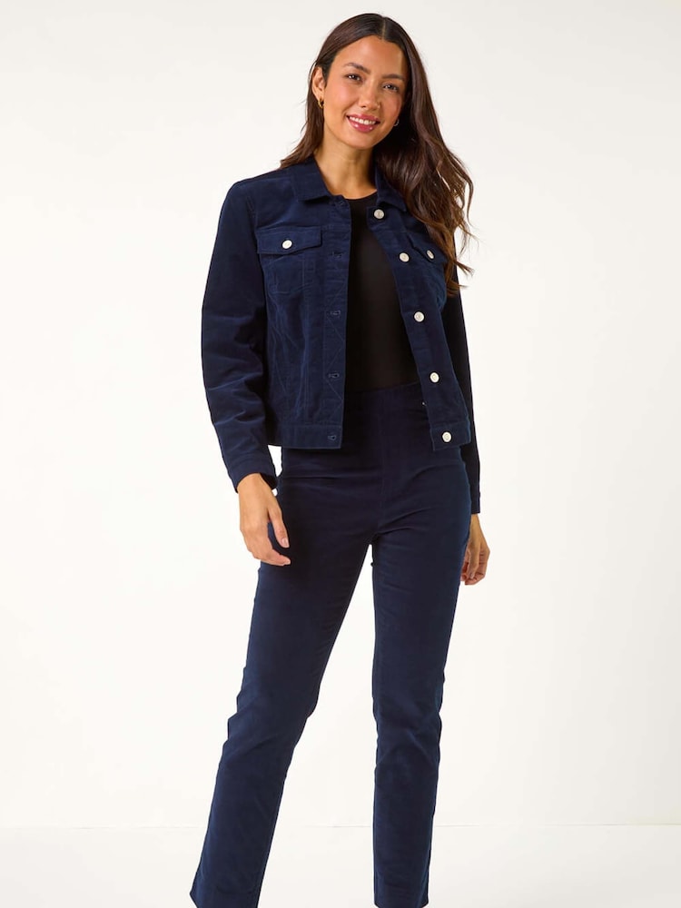 Blau - Roman Cord-Jacke mit Stretch und Taschendetail - Bild 2 von 5 Blau - Roman Cord-Jacke mit Stretch und Taschendetail - Bild 2 von 5