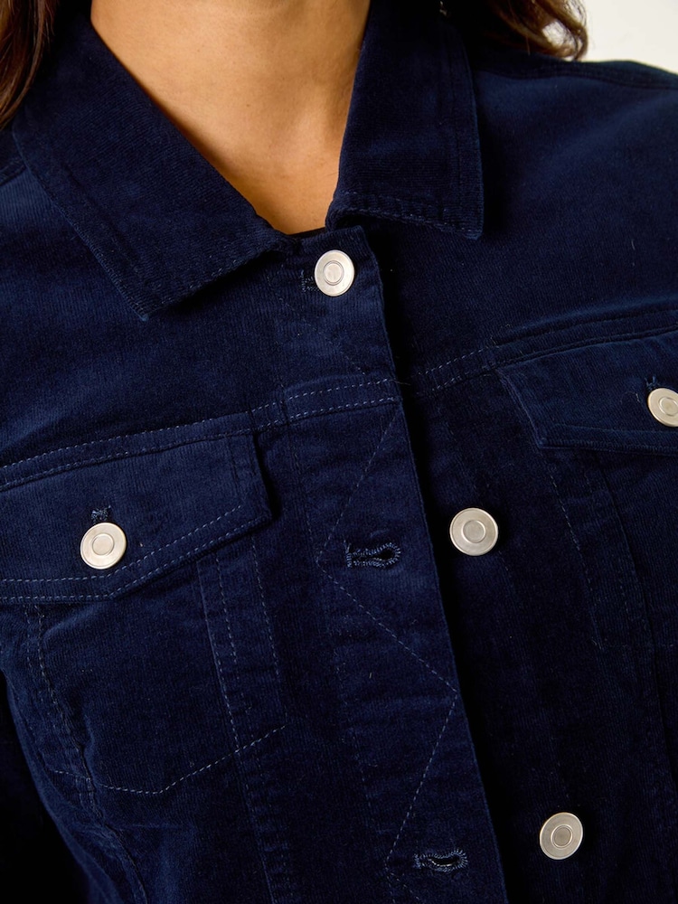 Blau - Roman Cord-Jacke mit Stretch und Taschendetail - Bild 5 von 5 Blau - Roman Cord-Jacke mit Stretch und Taschendetail - Bild 5 von 5