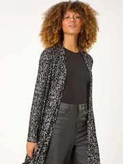 Roman Black Longline Sequin Stretch Jacket - Image 1 of 5