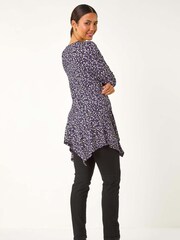 Roman Purple Spot Print Asymmetric Stretch Tunic - Image 3 of 5