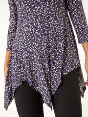 Roman Purple Spot Print Asymmetric Stretch Tunic - Image 5 of 5