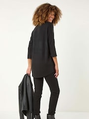 Roman Metallic Animal Print Hotfix Stretch Top - Image 4 of 6