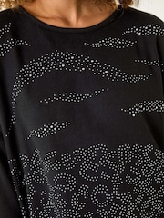 Roman Metallic Animal Print Hotfix Stretch Top - Image 6 of 6