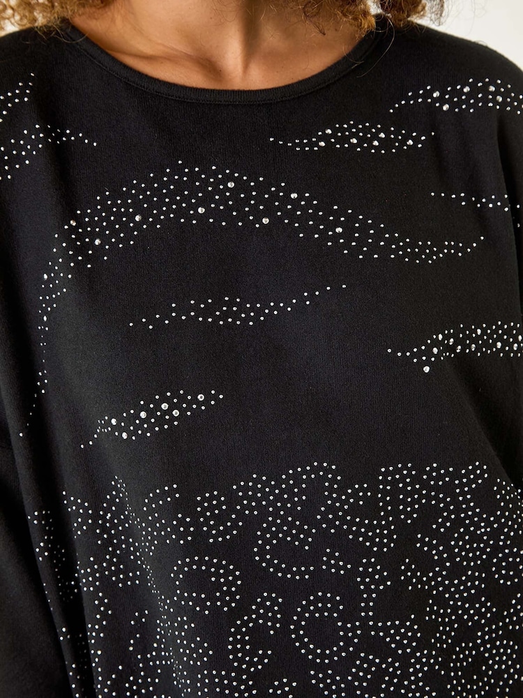 Roman Metallic Animal Print Hotfix Stretch Top - Image 6 of 6