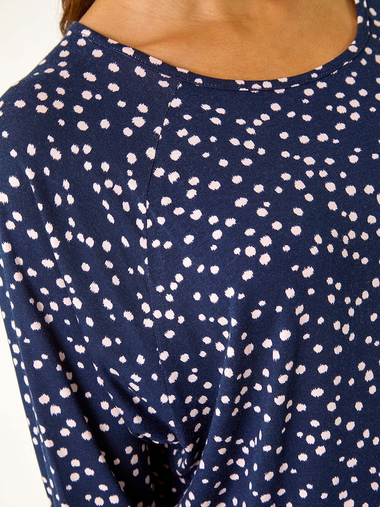 Roman Pink Spot Print Stretch Top - Image 6 of 6
