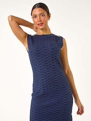 Roman Blue Open Knit Dresses - Image 2 of 5