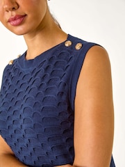 Roman Blue Open Knit Dresses - Image 5 of 5