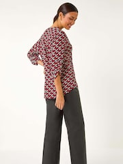Roman Red Geometric Print Shirt - Image 3 of 5