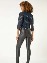 Roman Blue Sequin Chiffon Detail Coverups - Image 3 of 5