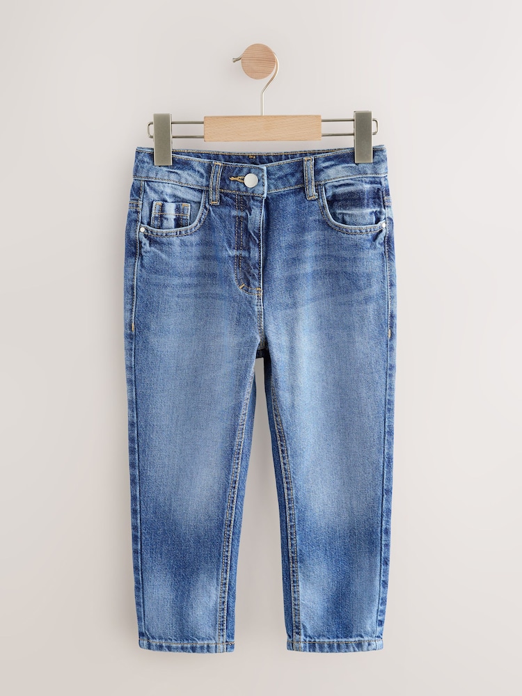 Mid Blue Denim Mom Short Length Jeans (3-16yrs) - Image 1 of 5