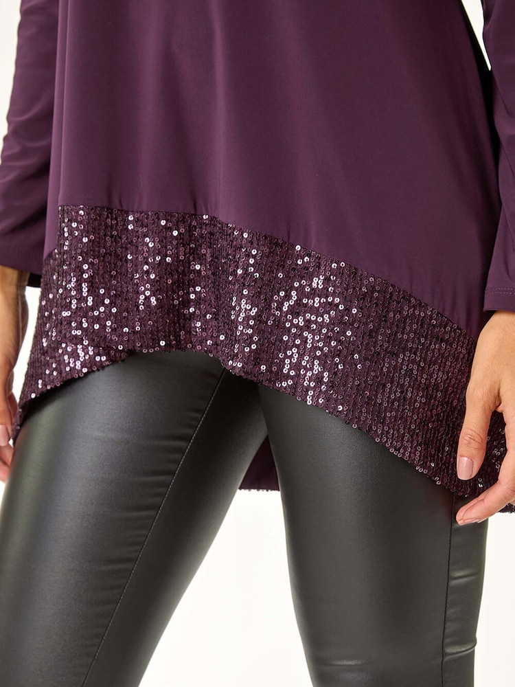 Morado - Túnica elástica con lentejuelas de Roman - Imagen 5 de 5