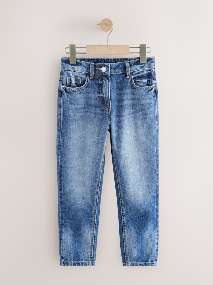 Mid Blue Denim Mom Long Length Jeans (3-16yrs) - Image 1 of 5