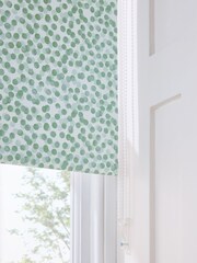 Sage Green Spot Print Ready Made Blackout Kitchen Moisture Resistant Roller Blind - Image 2 of 6