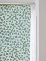 Sage Green Spot Print Ready Made Blackout Kitchen Moisture Resistant Roller Blind - Image 4 of 6