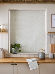 Natural Spot Print Ready Made Blackout Kitchen Moisture Resistant Roller Blind - Image 2 of 6