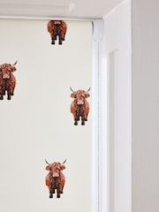 Natural Hamish the Highland Cow Ready Made Blackout Roller Kitchen Blind - Image 5 of 7