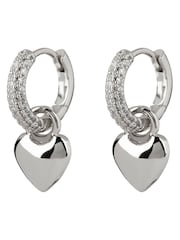 Luv Aj Silver Core Puffy Heart Huggies - Image 1 of 4