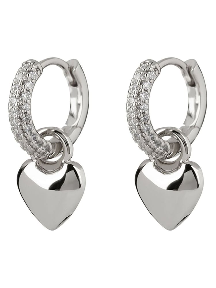 Luv Aj Silver Core Puffy Heart Huggies - Image 1 of 4