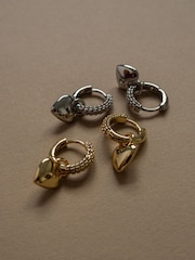 Luv Aj Silver Core Puffy Heart Huggies - Image 3 of 4