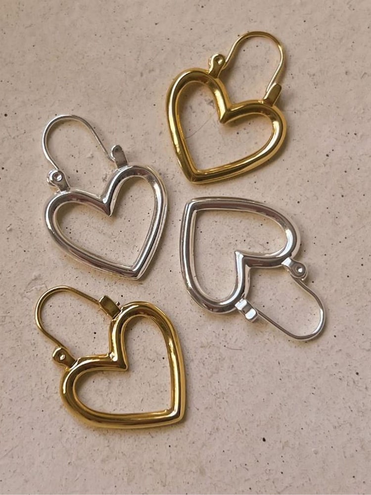 Luv Aj Silver Core Puffy Heart Huggies - Image 4 of 4