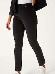 Roman Black Corduroy Straight Stretch Jeans Trousers - Image 4 of 5
