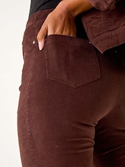 Roman Brown Corduroy Straight Stretch Jeans Trousers - Image 5 of 5