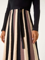 pardo - Roman Roman de malha verticais Stripe Dress - Imagem 3 de 6