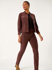 Roman Brown Corduroy Pocket Detail Stretch Jacket - Image 2 of 5