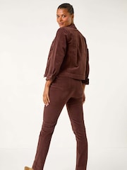 Roman Brown Corduroy Pocket Detail Stretch Jacket - Image 3 of 5