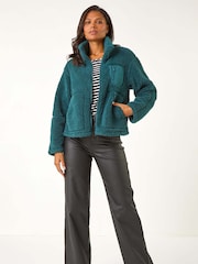 Roman Green Funnel Neck Fleece Jacket - Image 2 of 5