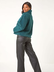 Roman Green Funnel Neck Fleece Jacket - Image 3 of 5