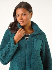 Roman Green Funnel Neck Fleece Jacket - Image 5 of 5