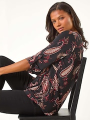 Roman Red Textured Paisley Print Shirt - Image 1 of 5