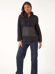 Roman Black Half Zip Fleece Jacket - Image 2 of 5
