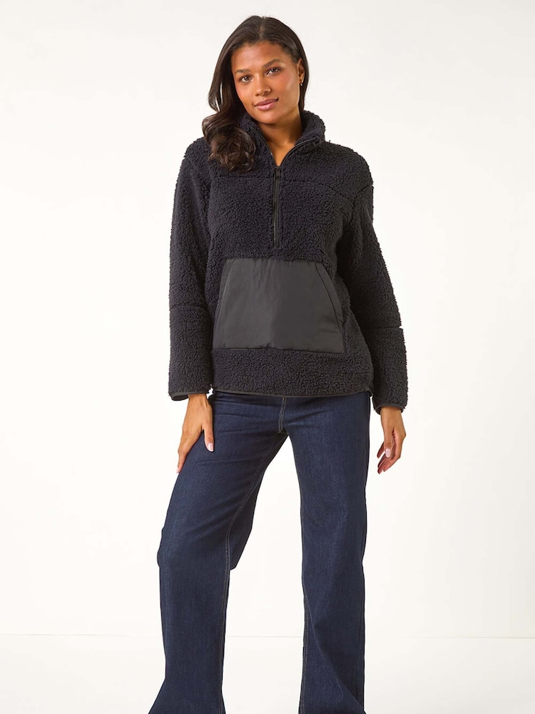 Roman Black Half Zip Fleece Jacket - Image 2 of 5